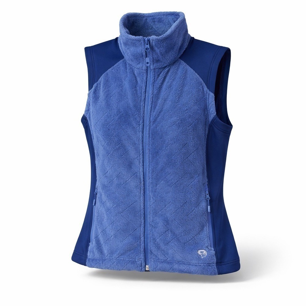 Mountain Hardwear Womens Large Blue Fleece Vest Full Zip Outdoor Hiking